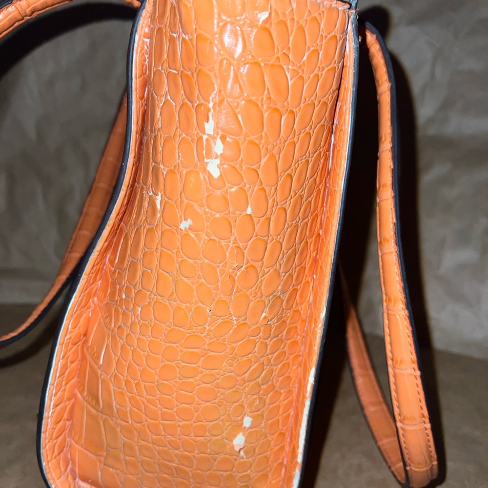 Orange Croc-Embossed Tote Bag - Picture 7 of 9